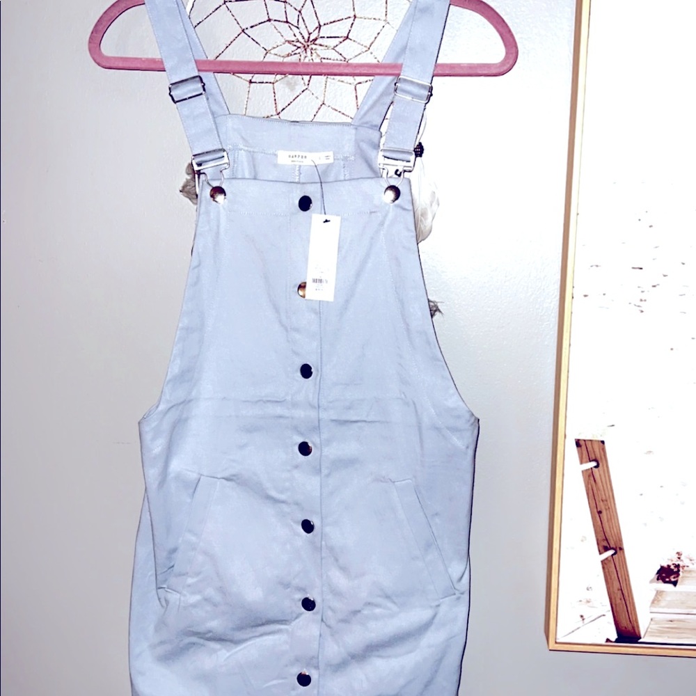 Light Blue Overall Dress - NWT
